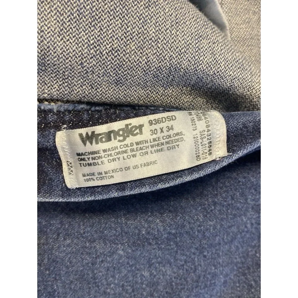 Wrangler denim Men’s jeans 30 x 34 VTG Brown Label Logo Cowboy Work Western